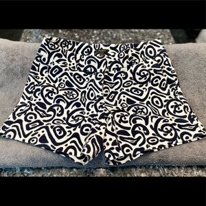 Ann Taylor Factory 
Shorts Womens Sz. 2 Navy White Floral Abstract Chino